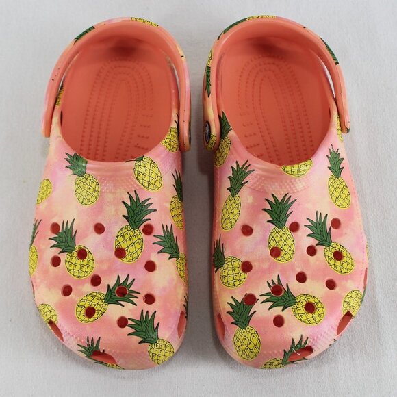 Crocs Classic Retro Resort Clog Womens 7 Mens 5 Pineapple Papaya Print Shoes - Picture 4 of 9